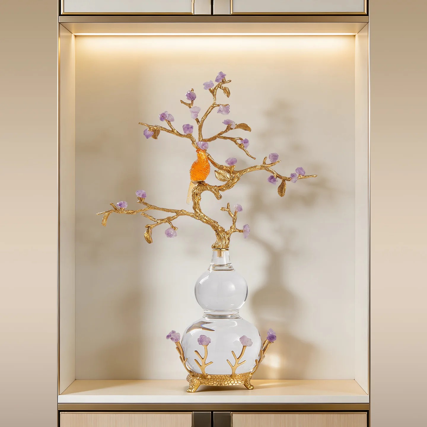 YFY entrance decoration light luxury amethyst gourd ornament high sense living room TV  lucky handicraft housewarming gift