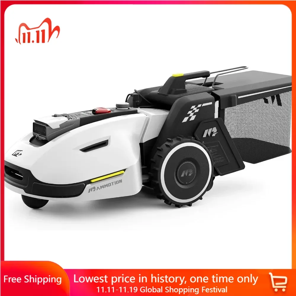 

1500 Robot Lawn Mower with Sweeper, 3D Vision Positioning & RTK Fusion Mapping System for 0.37 Acres Lawn 45% Slope