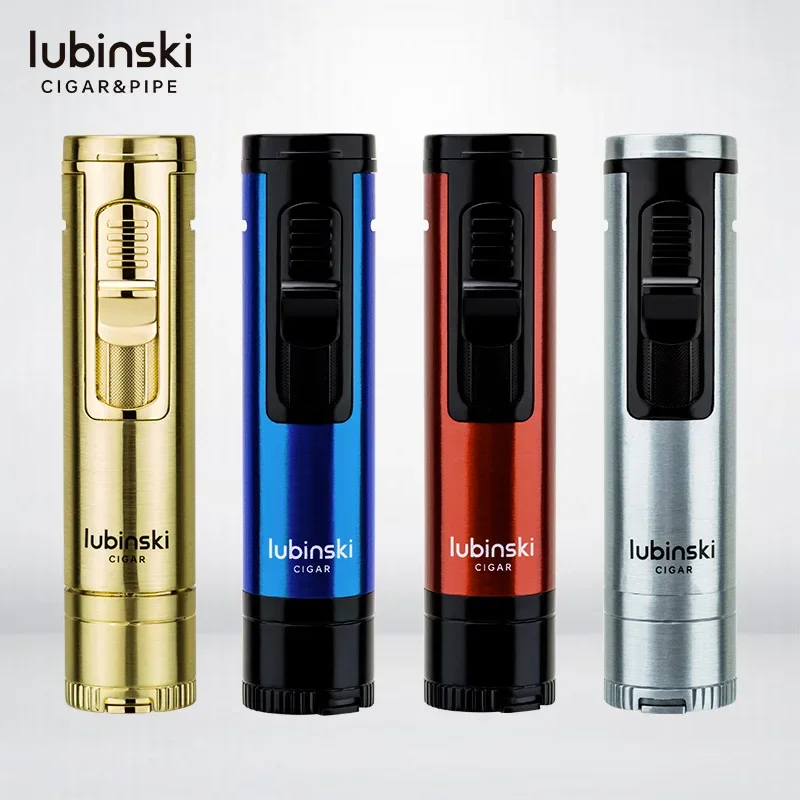 LUBINSKI Cigar Lighters Multifunctional Five-in-one Direct-flush Windproof Lighter Men's Cigarettes Accessories