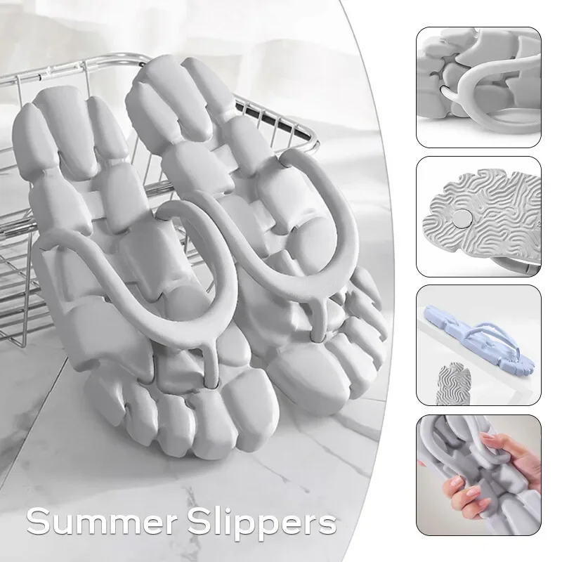 

Летние шлепанцы, мужские тапочки, портативные дорожные нескользящие легкие мягкие мужские пляжные сандалии, летние тапочки, повседневная обувь