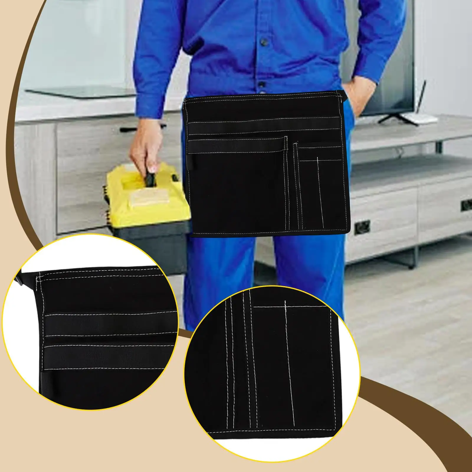 Tool Belt Apron Handy Organizer Waist Tool Bag with Multi Pocket Design for Gardening Construction and Maintenance