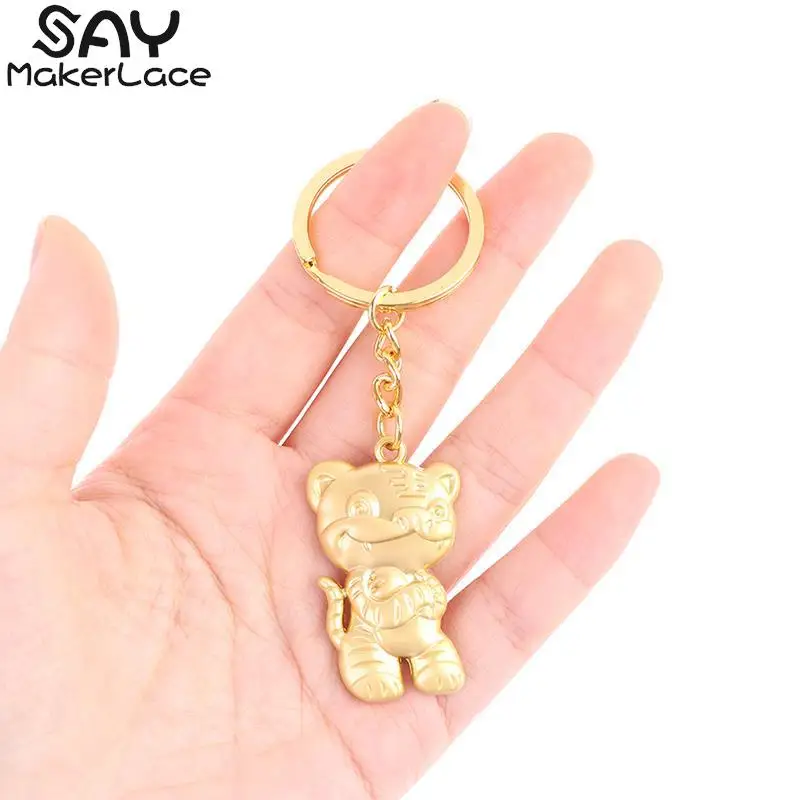 Tiger Jahr Glück Schlüssel Ring Anhänger Souvenir Geschenk Kreative Design Auto Teile frauen Cartoon Schlüssel Kette Glück Keychain Geschenk anhänger