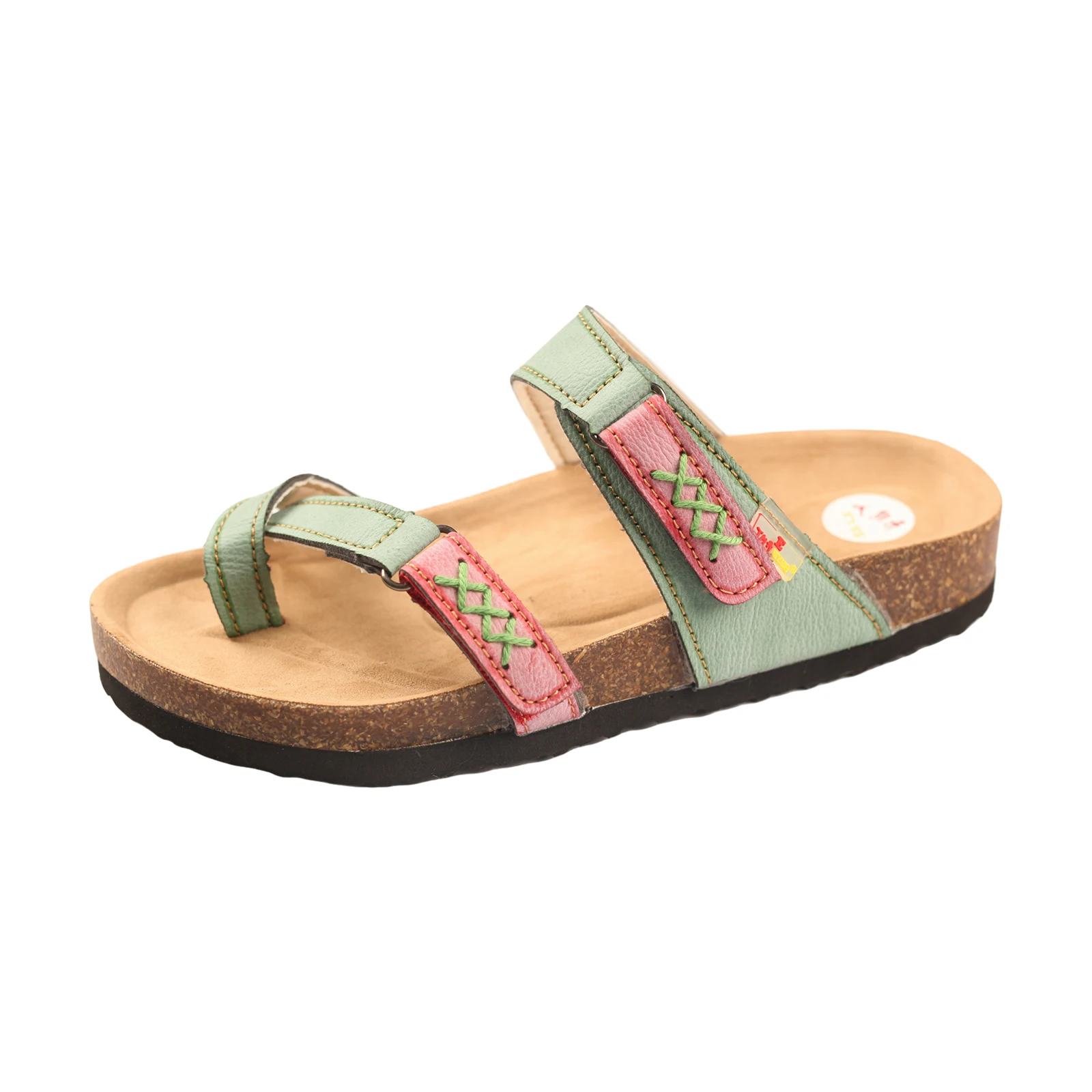 TMA EYES Sommerliche, lässige, farbblockierte, dicksohlige Slipper mit Zehenclip – coole Outdoor-Schuhe – Detail 3