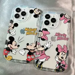 Disney Cartoon Dance Mickey Minnie Mouse dla iPhone 15 14 13 12 11 PRO MAX XS XR 8 PLUS Przezroczyste etui TPU zapobiegające upadkom iPhone 14