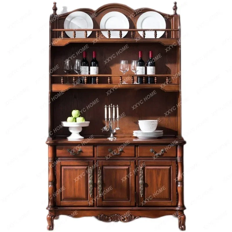 

Country Multi-Painted Color Series with Multi-Layer Kitchen Utensils Wine Cabinet Cup Set Hallway Locker