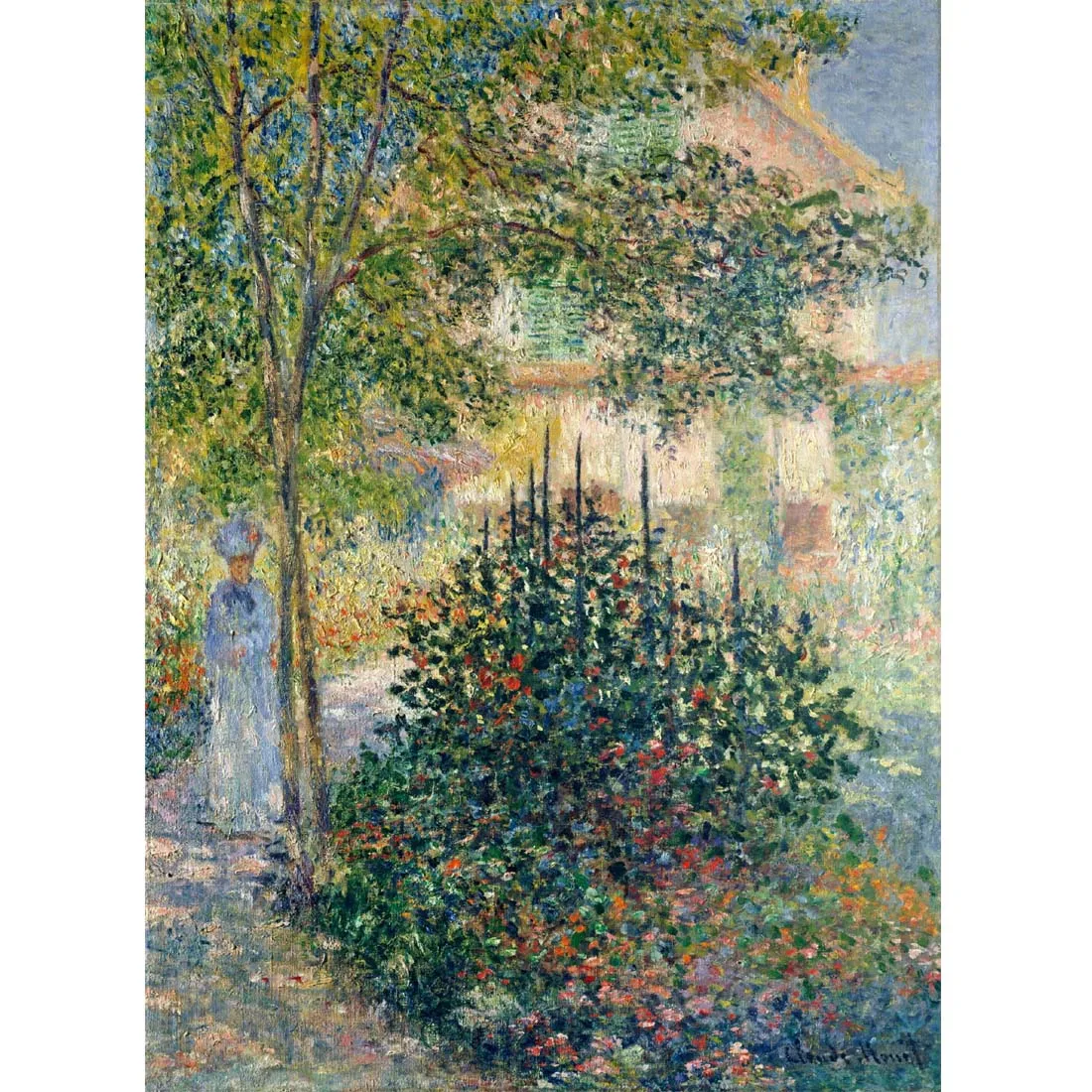 Camille Monet in the Garden at the House in Argenteuil by Claude Monet Hand painted Figure oil painting Home decor luxury