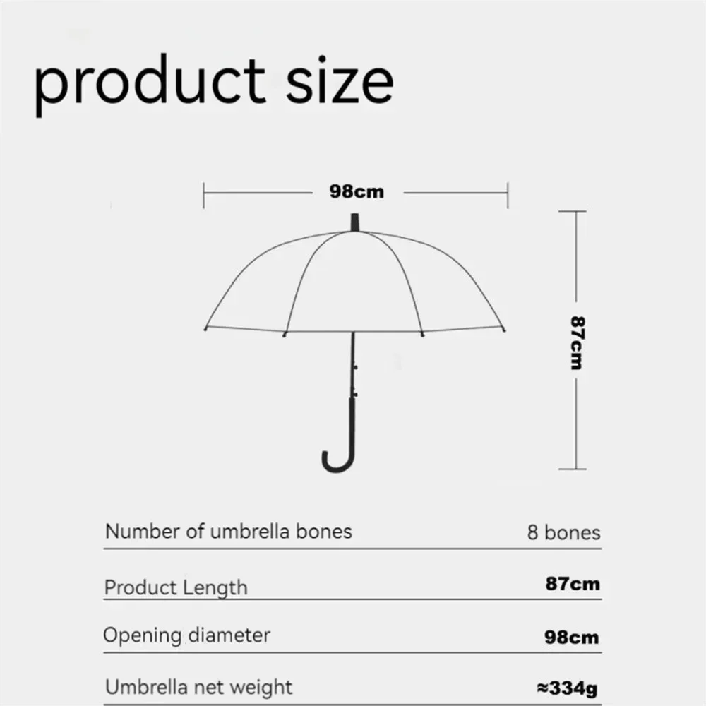 Transparent Gradient Unique Beach Umbrella New Long Handle Jellyfish Automatic Umbrella Plastic Unisex INS Style Rain Gear