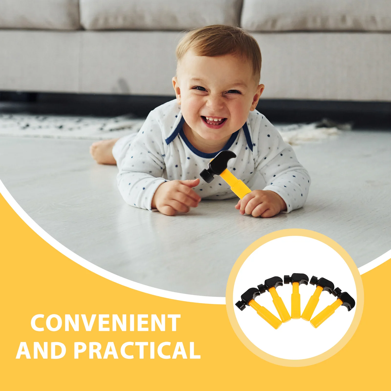 10pcs Children Plastic Hammer Toy: Simulation Mallet For Toddlers Pretend Play Construction Learning Tool Kids Pounding Activity