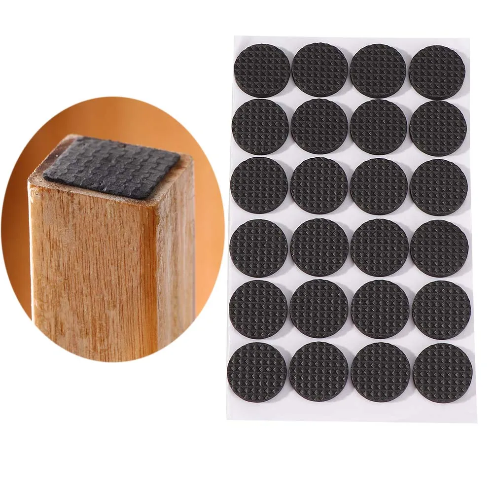 48Pcs Furniture Rubber Leg Feet Felt Pads Anti Slip Self Adhesive For Sofa Chair/Table/Desk Floor Damper Pads Protectors Mat