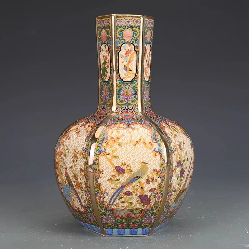 

23cm/antique porcelain living room decoration Jingdezhen ceramic vase enamel porcelain
