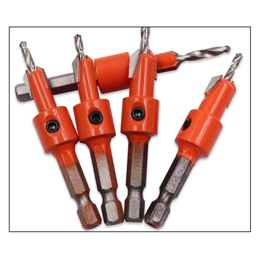 Pekerjaan kayu Hex Shank bor Bit Set Counter Sink Router Bit kayu bor lubang pembuka Penggilingan Cutter