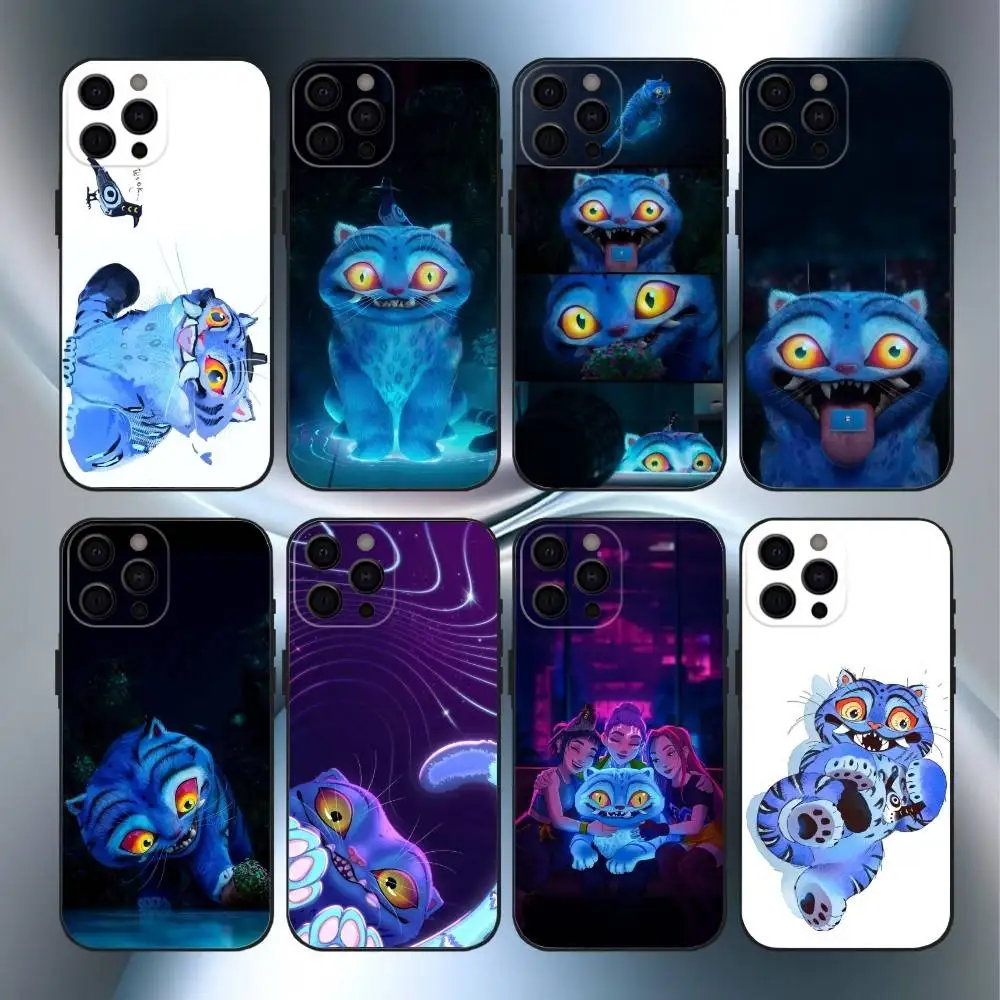

KPop D-Demon H-Hunters Tiger Phone Case For iPhone17,16,15,14,13,12,11 Plus,Pro Max Soft Black Cover