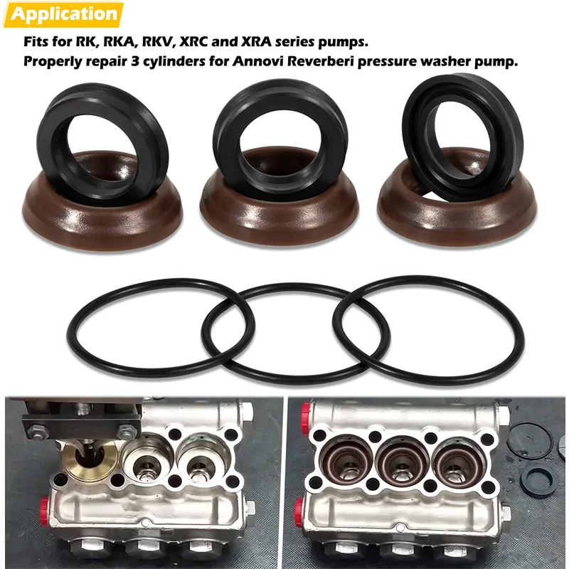 AR1828 Water Pump Check Valves Kit & AR1857 Pressure Washer Packing Kit Perfectly Compatible with Annovi Reverberi 18mm XR RK RK