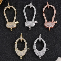 Juya Handmade 18K Real Gold Plated Connector Fasteners Lobster Clasps Accessories For DIY Needlework Beads Pearls Jewelry Making