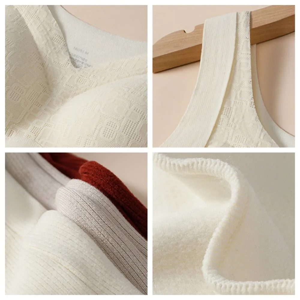 

Шерстяная смесь M-XXXXL, размер, женский теплый жилет, нижняя рубашка, однотонный жилет с нагрудником, удобный утягивающий жилет без рукавов