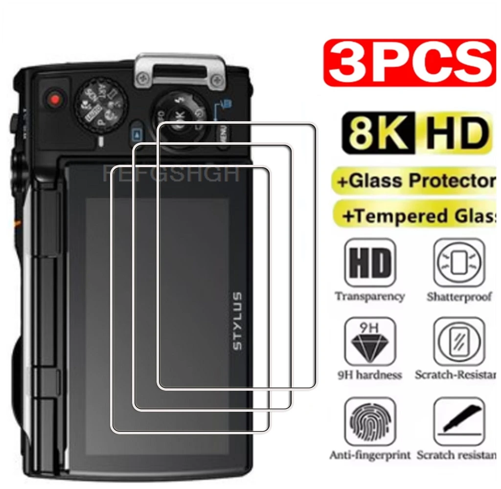 3 piezas de vidrio templado HD 9H para Olympus TG-860 TG-870 TG-850 TG860 850 870, película protectora de pantalla LCD para cámara