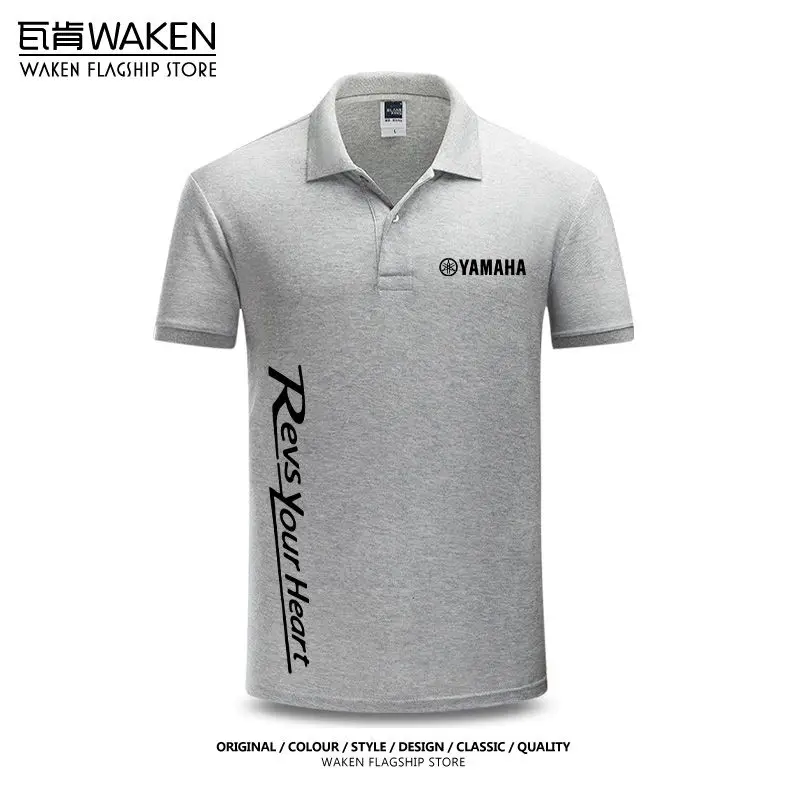 ياماها دراجة نارية R1M تعديل فارس ركوب البدلة قصيرة الأكمام قميص بولو الوقوف طوق الرجال الصيف عارضة #2