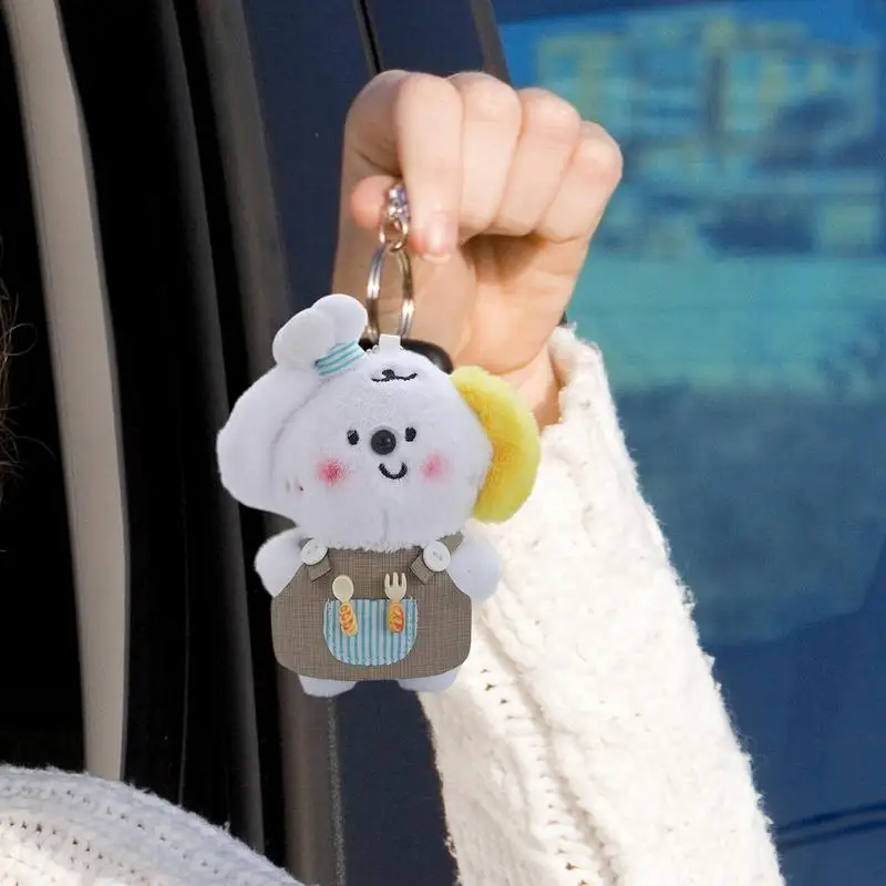 Chef Dog Plush Charm Cute Cartoon Animal Charm Puse Pendant 12cm/4.72inches Stuffed Animal Plush Keychain Fashion Bag