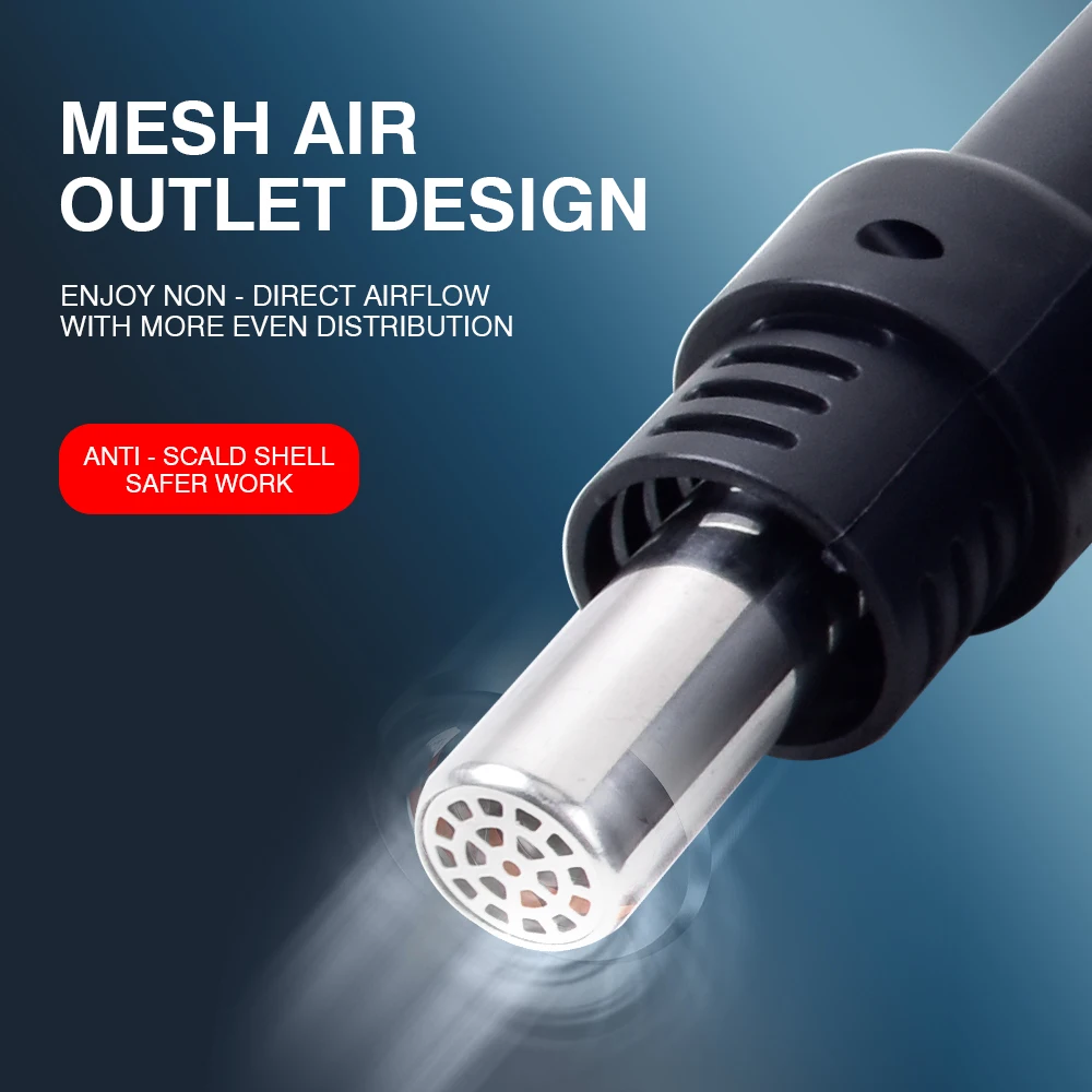 Estação de pistola de calor digital de 600 W com pistola de ar quente ajustável com temperatura de soprador rápido para retrabalho BGA