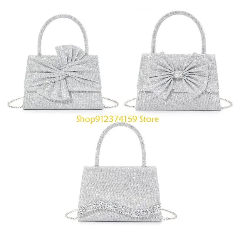 

G5AE Elegant Glitters Clutch Evening Bag for Women with Detachable Chain Shoulder Bag Handbag for Weddings and Parties