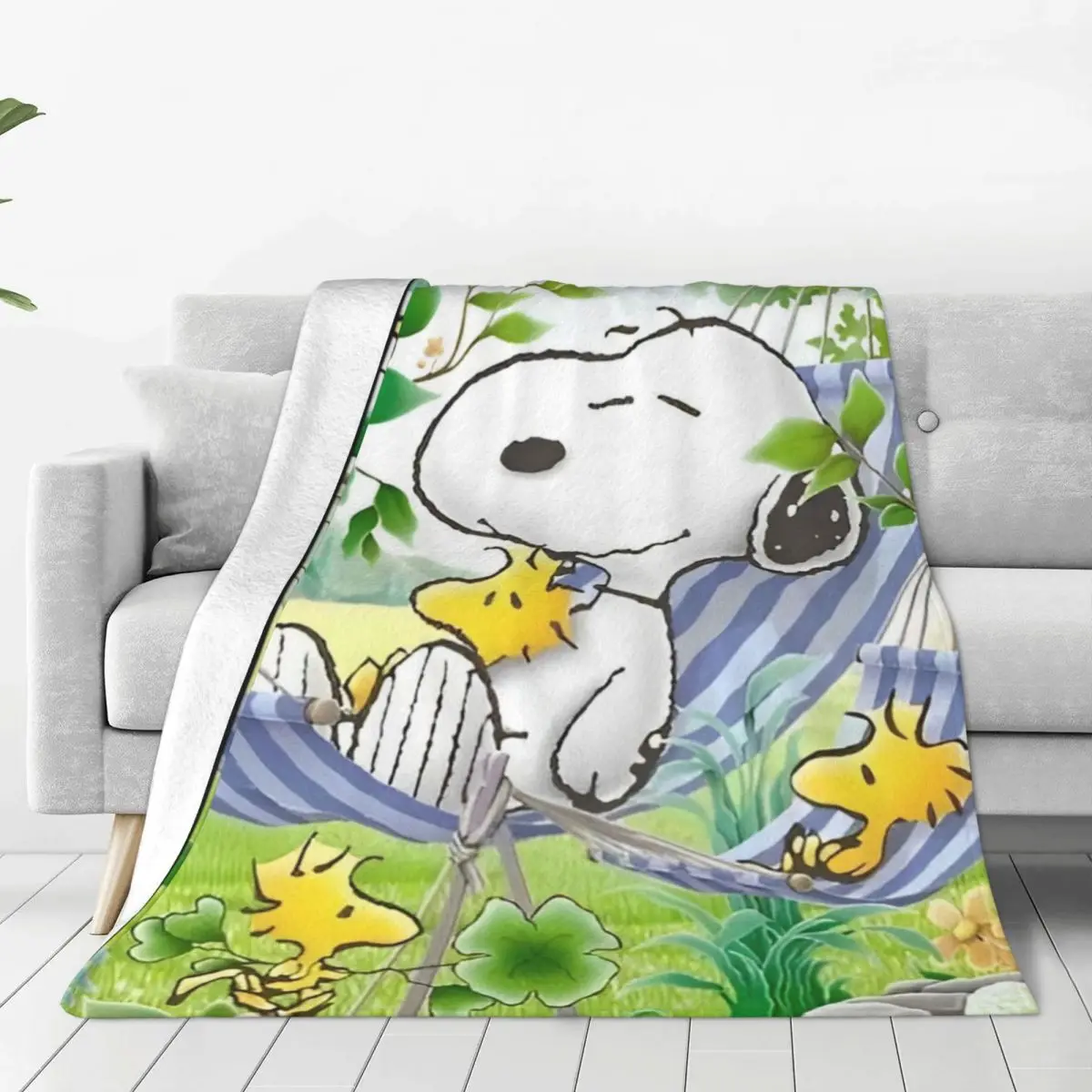 Sanrio Snoopy Woodstock With Friends Blankets Quality Soft Throw Blanket Winter Picnic Bedroom Pattern Bedspread