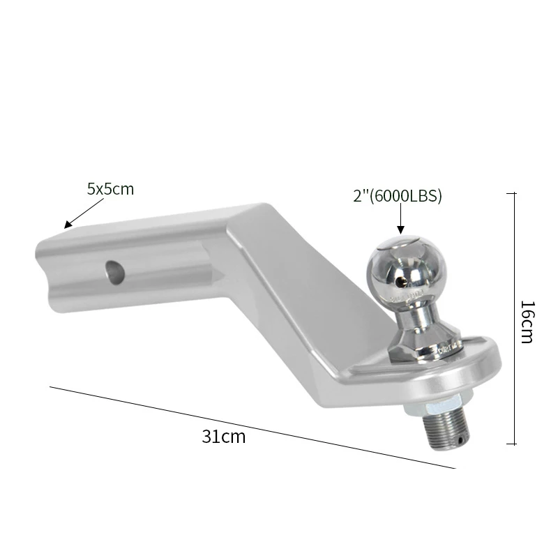 Trailer Hitch Mount and 2-Inch Ball Fits 5X5CM Receiver, 6000 lbs Capacity 4Inch/6Inch Drop Aluminum Alloy Trailer Arm