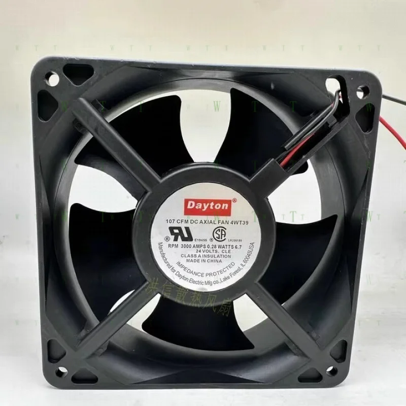 

H 1 шт. Dayton 12038 107CFM ОСЕВОЙ ВЕНТИЛЯТОР DC 4WT39 DC24V 6,7 Вт 0,28 А