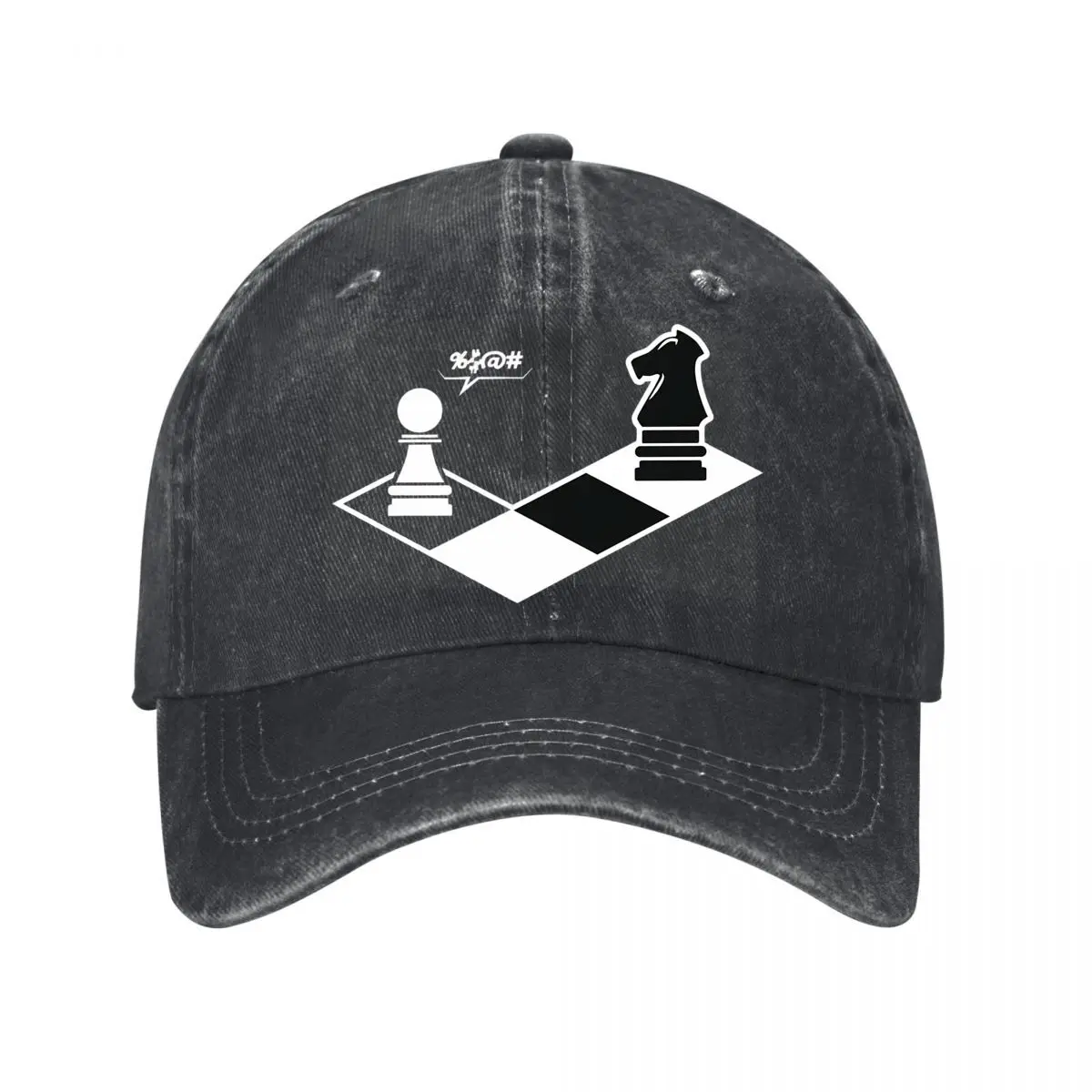 Chess Knight Pawn Chessboard Board Game Design New Vintage Washed Cotton Baseball Cap Sun Hats