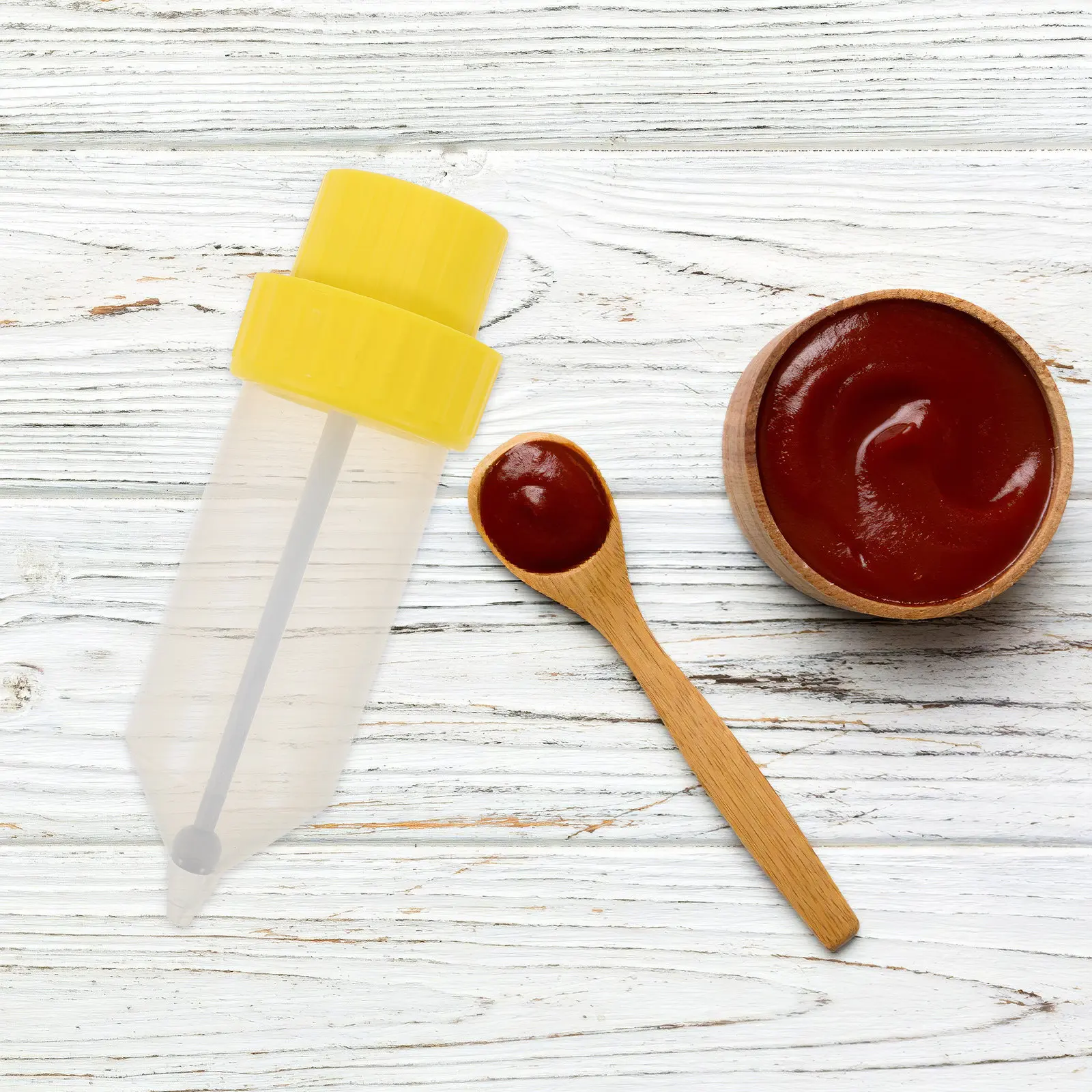 Sauce Squeeze Bottle - Wandmontiertes Set mit transparenten Quetschflaschen für