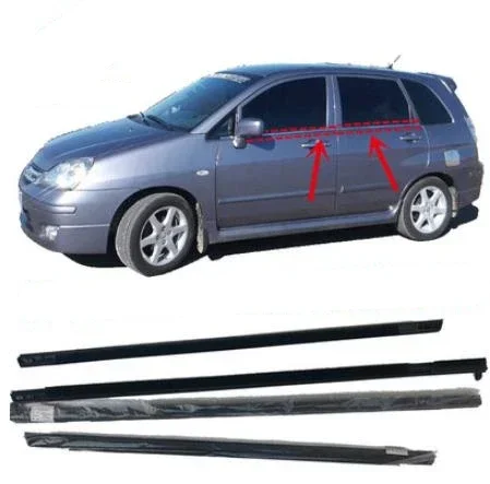 4 Piece 83821-54G00 Black Window Glass Rubber for Suzuki Landy Weather Strip Protect Seal for Liana 1.4L 1.6L Hatchback Moulding