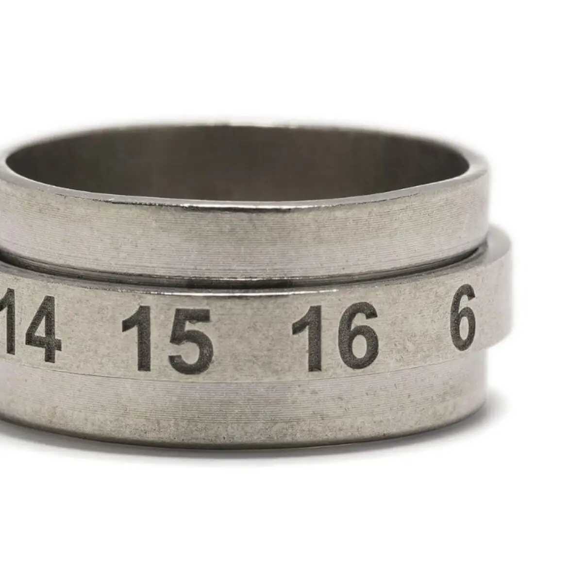 Margiela style, new 925 silver rotatable digital engraving Margiela old ring