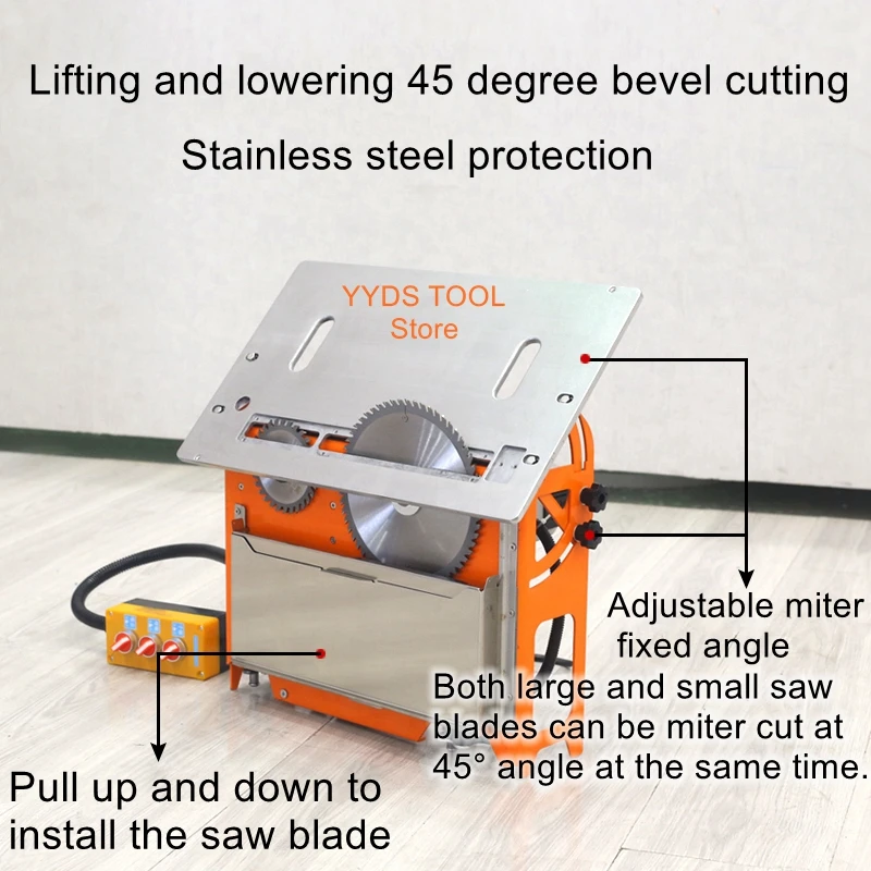 

J15 Dust free Saws Optical Shaft Lift Woodworking Push Table Saw Chainsaw Cutting without Chipping