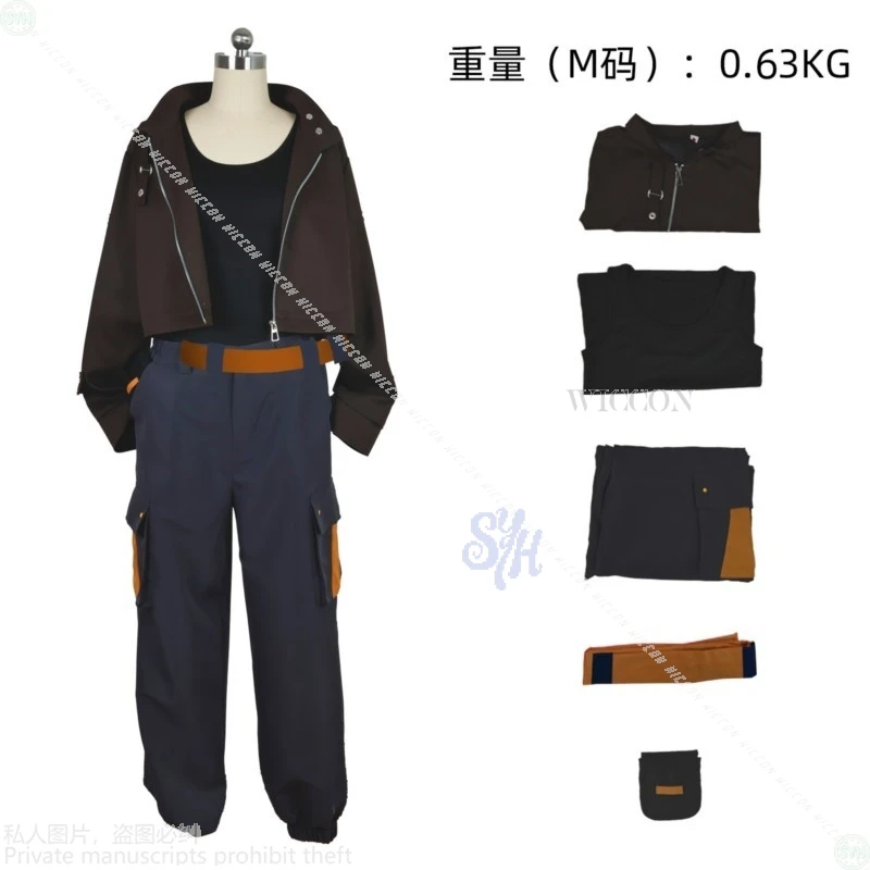 Película de Anime The Legend Of Hei 2 Cosplay Luye ssiTraje de vuelo de chocolate Chaqueta Punk Pantalón Cinturón Y2K Moda Cos Fiesta de Halloween