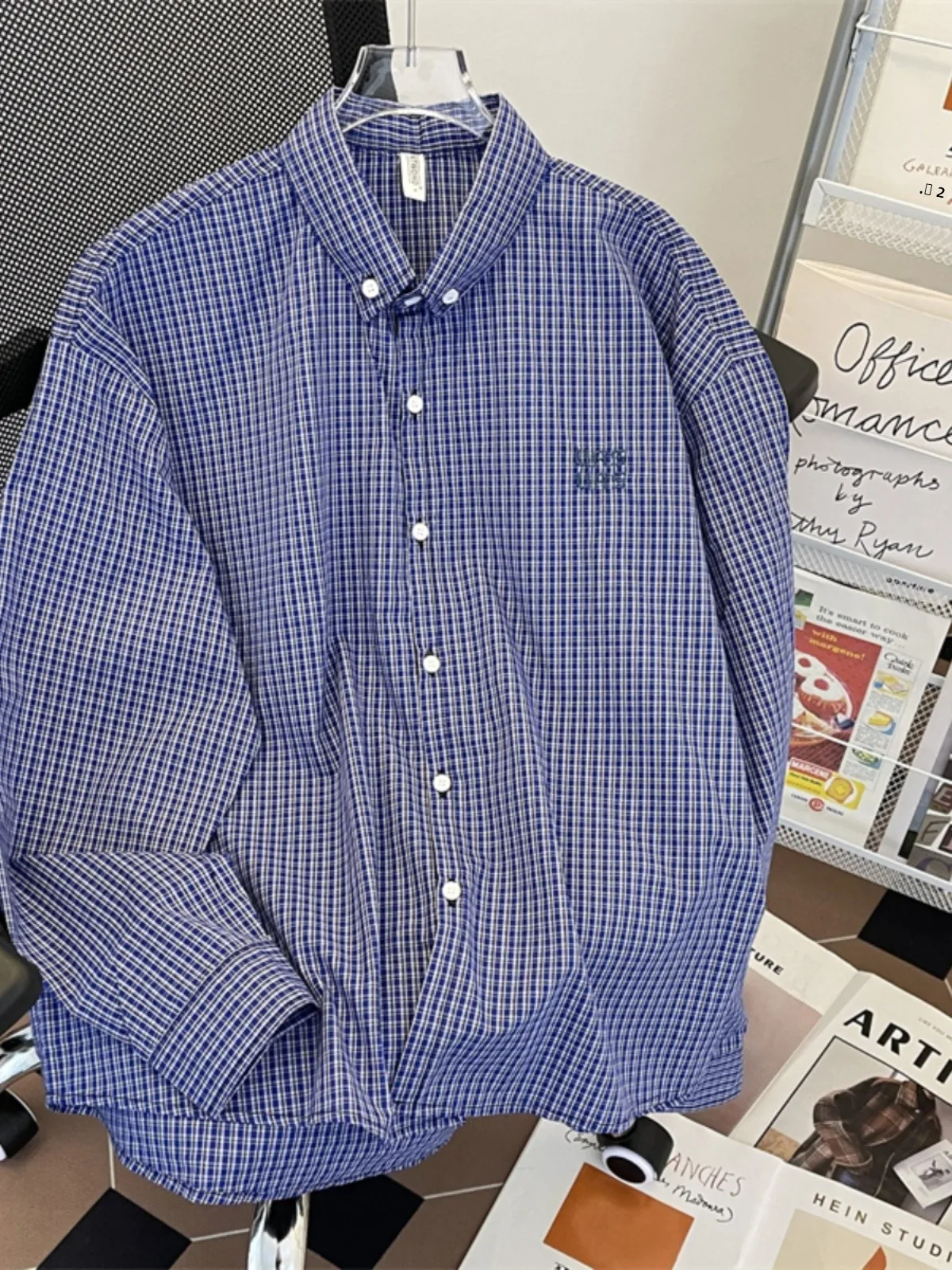 

Винтажная американская ретро-куртка в клетку, длинная, свободная, повседневная, мужская, модная верхняя одежда для осени и весны.