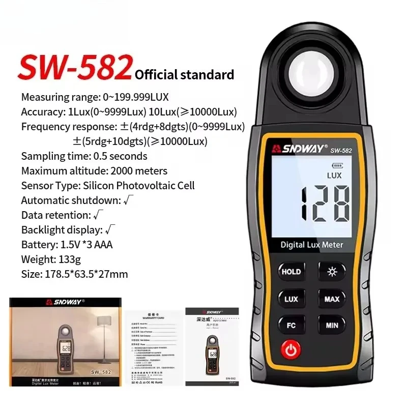 

Digital Lux MeterLight MeterRotatable Sensor Lux/FC High Precision Illuminometer Photometer Tester