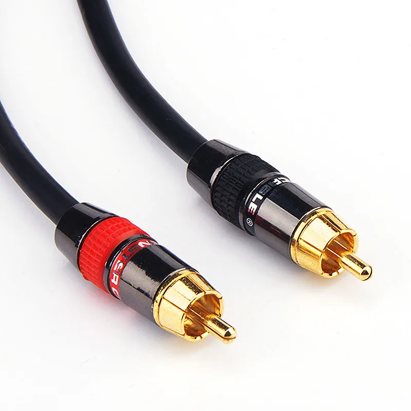 Kabel audio Monster HIFI Fever o wysokiej jakości dźwięku, pozłacane wtyki RCA, linia sygnałowa, kąt prosty 90 stopni. — zdjęcie produktu 6