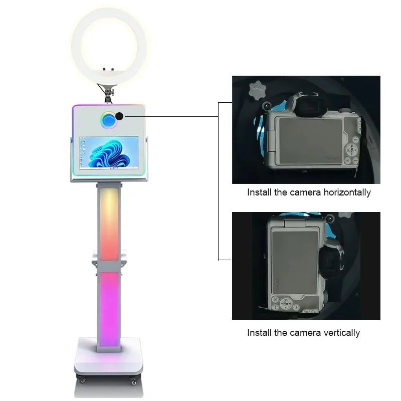 

All-in-One Selfie Photo Booth with 15.6" Touch Display LED Light Fast Assembly`Premium Dslr Photo Booth