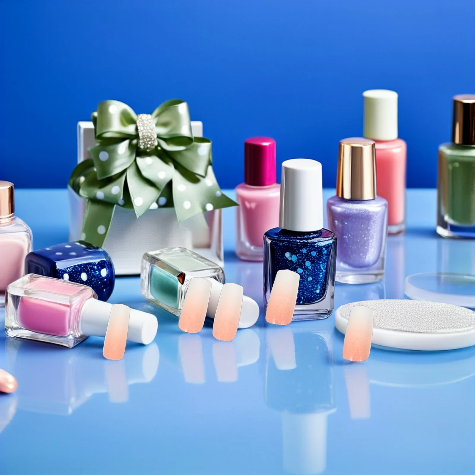 

120Pcs Gradient False Nails Press on Nail Set Short Full Cover Wearable Glue-on Tips for Easy Manicure Instant