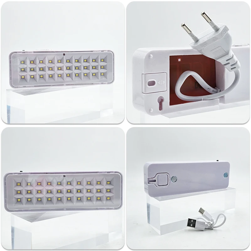 30LED مصباح مكافحة الحرائق في حالات الطوارئ المحمولة إخلاء الطوارئ ضوء الحائط المنزل الذكي LED لمبة أضواء التخييم عكس الضوء #6