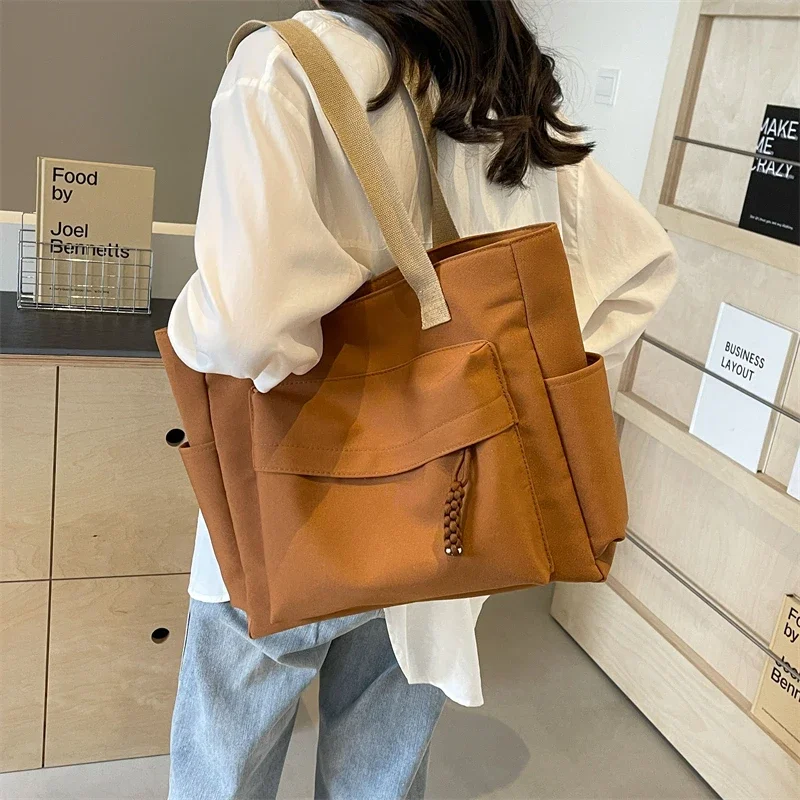 Summer New Fashion Simple Elegant Women\'s Shoulder Bag 2024 High Quality Large Capacity Tote Bag Hot Sale Canvas Shoulder Bag