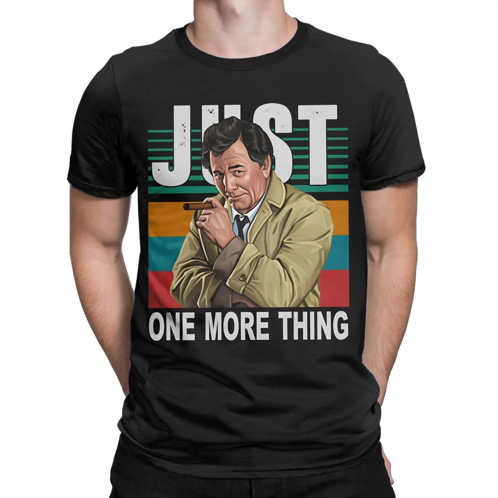 Camiseta de algodão puro Columbo para casal, camisetas vintage para praia, camisetas respiráveis ​​da moda, tamanhos grandes, roupas personalizadas DIY