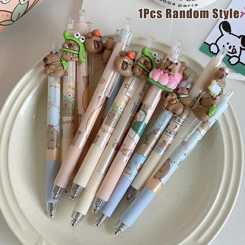 Kawaii Cartoon Capybara Blue Ink Erasable Gel Pen School Office Supplies Stationery Gift Students Cute Pens Pretty Aesthetic