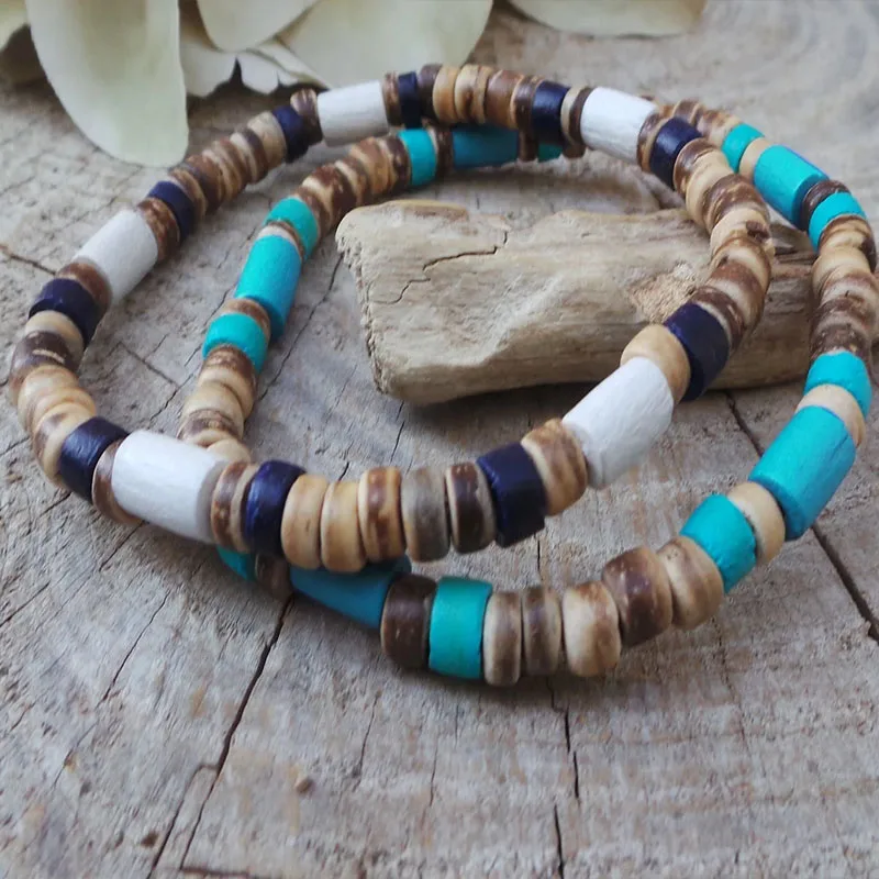 Mens beaded bracelet. Mens turquoise bracelet. Surfer style bracelet. Mens stacking bracelet