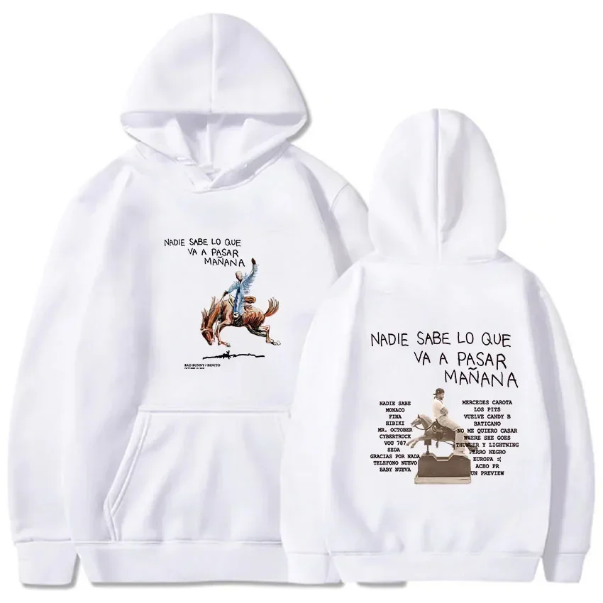 Bad Bunny New Album Nadie Sabe Lo Que Va Pasar Manana Hot Sale Warm Men Sweatshirts High Quality Cartoon Anime Casual Pullovers