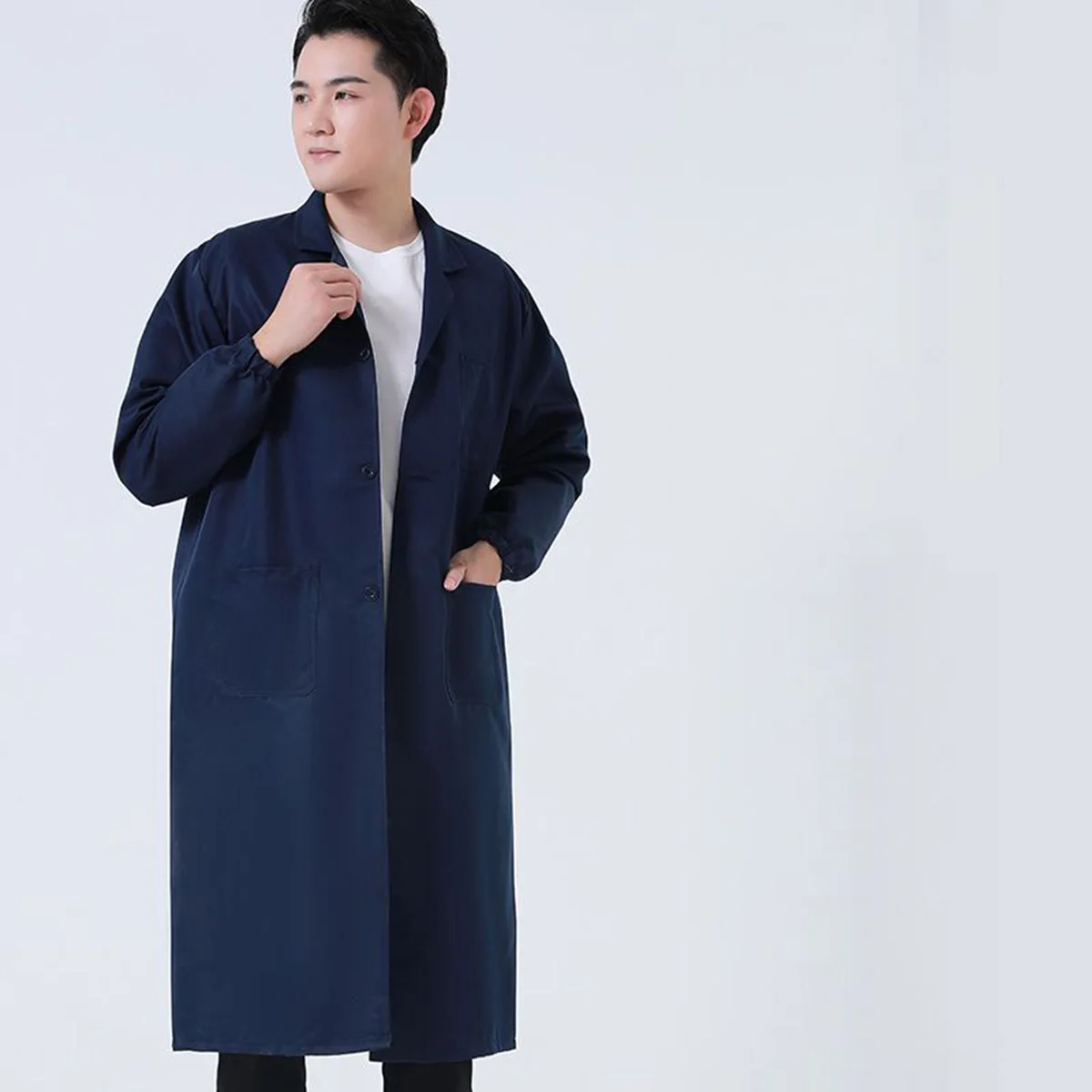 Coat long coat gown male warehouse keeper breeder handling clothes labor insurance women work dust cover unisex