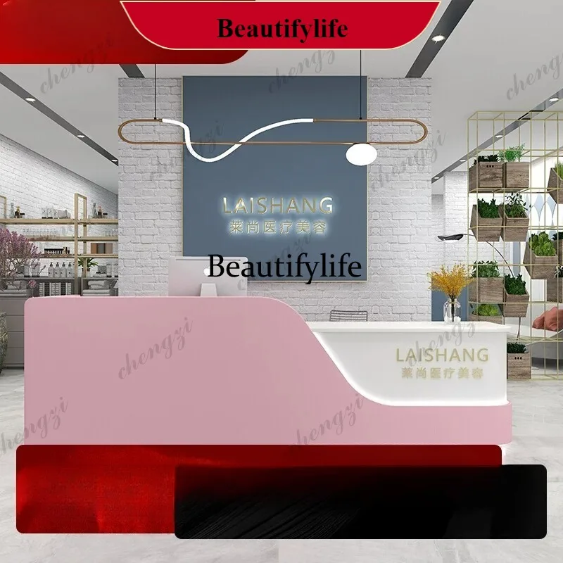 E153 Front desk company creative clothing store checkout page simple dance studio reception desk beauty salon bar