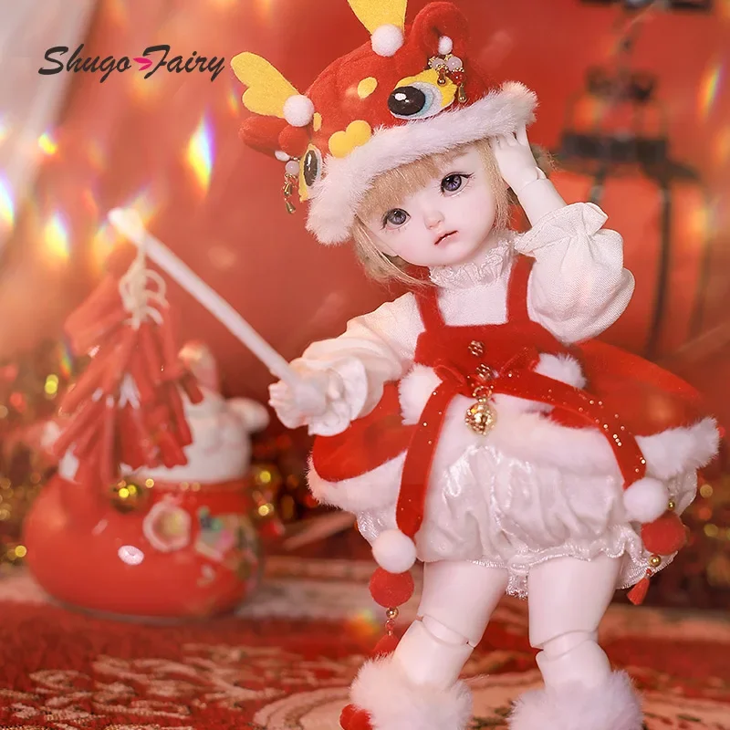 Salvio Bjd Doll 1/6 DunDun May Wandy NewYear Dragon Red Reborn Blythe Resin Ball Jointed FullsetA Art Dolls for Girls Shugafairy