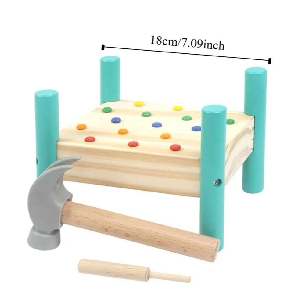 Montessori Klop Nagels Gereedschap Speelgoed Plastic Nagel Hout Dubbele Kanten Pegboard Speelgoed Kleurrijk Vroeg Leren Baby Hamer Hit Houten Speelgoed