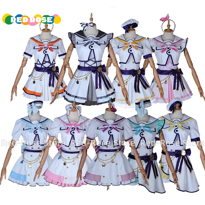 

Love live Sunshine Aqours 6th Anniversary Dress Ruby Dia Riko Chika Yoshiko Mari Dancing Suit Party Cosplay Costume Custom Made