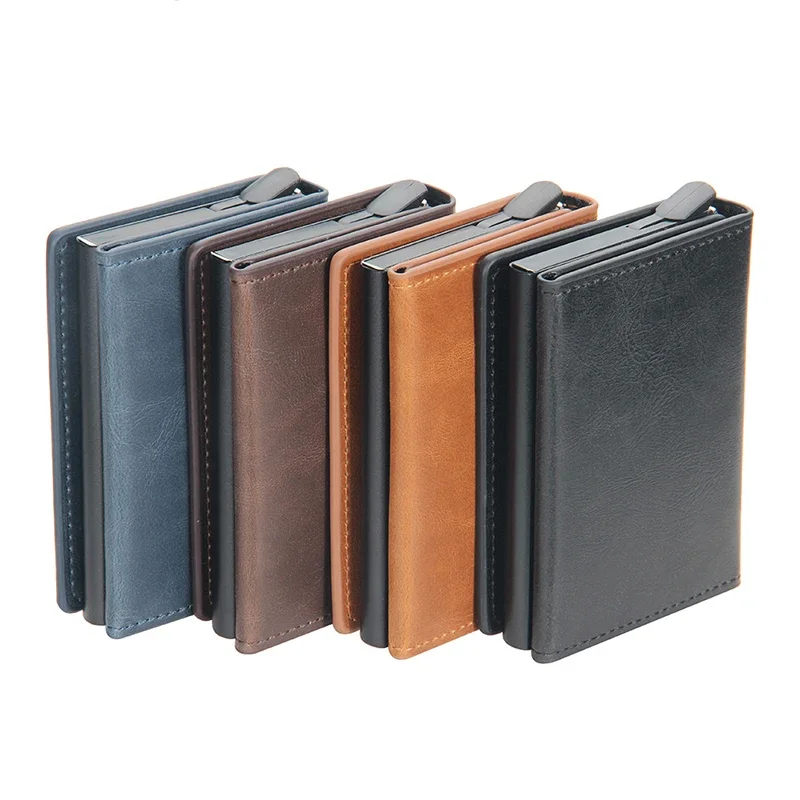 

New Design PU Leather Mini Money Clips ID BANK Credit Wallets Men Women Gifts RFID Small Purse Business Base Bags Card Holders